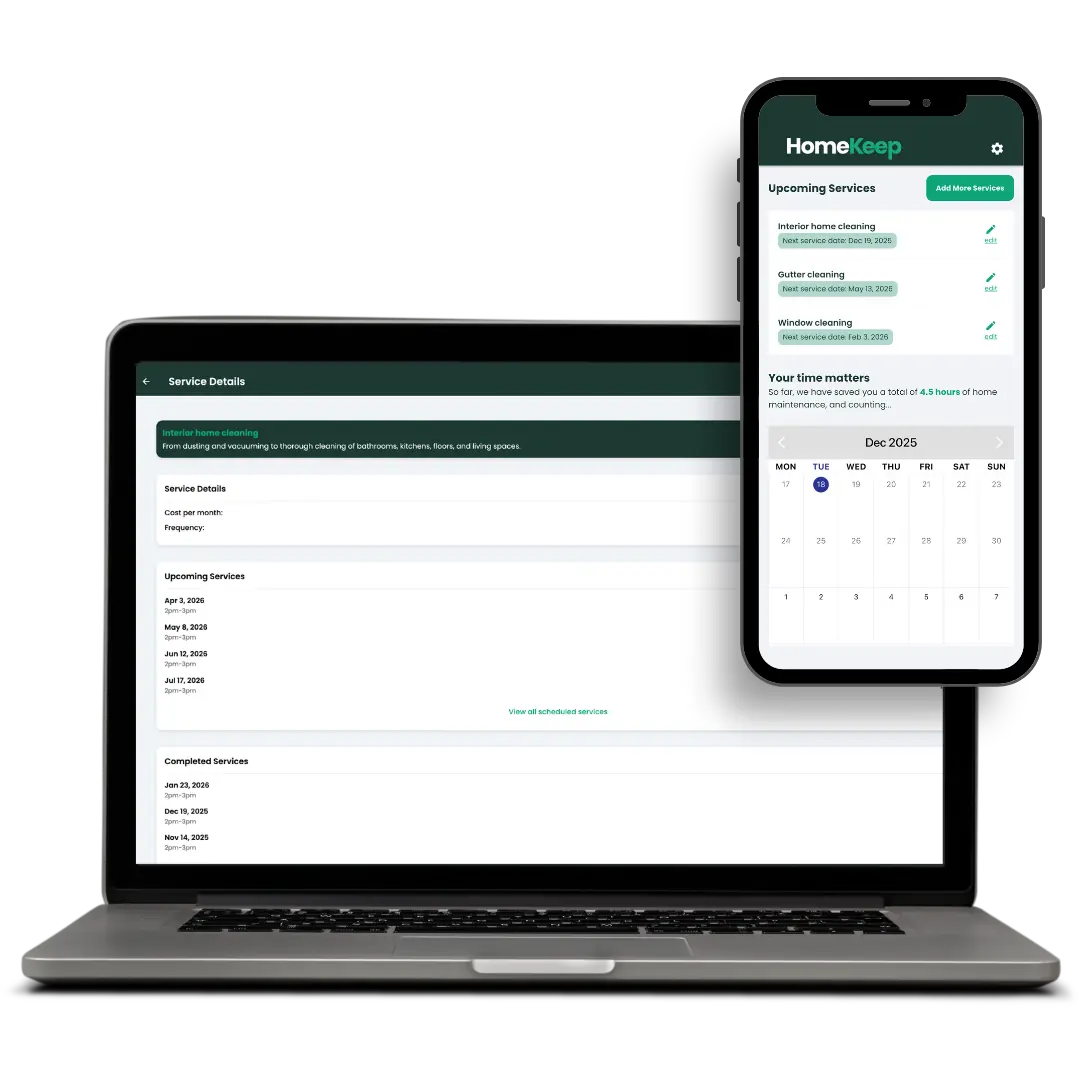 HomeKeep customer portal on mobile